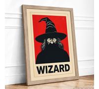 Wizard's Gaze Typography Framed Wall Art Print A1 (84.1×59.4cm) Oak, Wall Decor for Living Room, Bedroom, Office & Home, Ready to Hang, Art Gift