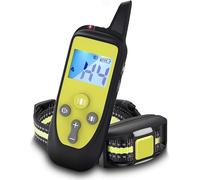 Wizco Remote Control Barking Training Collar with Safety Lock & Flashing Light, USB Rechargeable, Beep Vibrations Training Modes, Up to 1000 Yards Remote Range New Remote Anti bark Collar (Green)