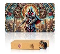 Wizcraft Gaming Stained Glass Assassin (Stitched) - MTG Playmat - Compatible with Magic The Gathering Playmat - Play MTG, YuGiOh, TCG - Original Play Mat Art Designs & Accessories