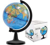 Wizdar 4'' World Globe for Kids Learning, Educational Rotating World Map Globes Mini Size Decorative Earth Children Globe for Classroom Geography Teaching, Desk & Office Decoration-4 inch