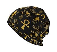Wizfuyq Ankh Cross Skull Cap Ancient Egyptian Warm Knit Hat Slouchy Beanie Hats Headwear Gift for Men Women, Ankh Cross, One Size