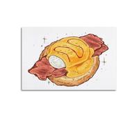 WIZIGM American Eggs Benedict Drawing Poster Modern Wall Art Canvas Aesthetic Decoration Painting 16x24inch(40x60cm) Unframe-style
