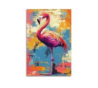 WIZIGM Animal Flamingo Poster Modern Wall Art Canvas Aesthetic Decoration Painting 12x18inch(30x45cm) Unframe-style