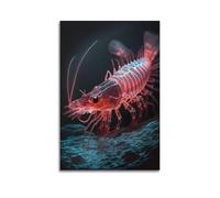 WIZIGM Animal Lurking Shrimp in The Seabed Environment Poster Modern Wall Art Canvas Aesthetic Decoration Painting 24x36inch(60x90cm) Unframe-style