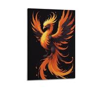 WIZIGM Animal Spreading Wings Against A Black Background Phoenix Poster Modern Wall Art Canvas Aesthetic Decoration Painting 24x36inch(60x90cm) Frame-style