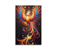 WIZIGM Animal Spreading Wings in The Starry Sky And Appearing Gorgeous Phoenix Poster Modern Wall Art Canvas Aesthetic Decoration Painting 20x30inch(50x75cm) Unframe-style