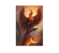 WIZIGM Animal Spreading Wings on Mountain Rock Phoenix Poster Modern Wall Art Canvas Aesthetic Decoration Painting 24x36inch(60x90cm) Unframe-style