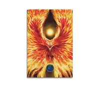WIZIGM Animal Spreading Wings Surrounding Light And Guarding The Earth Phoenix Poster Modern Wall Art Canvas Aesthetic Decoration Painting 12x18inch(30x45cm) Unframe-style