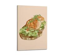WIZIGM Color - Block Collage Open Sandwich Poster Modern Wall Art Canvas Aesthetic Decoration Painting 08x12inch(20x30cm) Frame-style