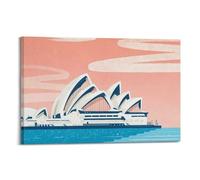 WIZIGM Landscape Poster Flat - Designed Opera House Poster Modern Wall Art Canvas Aesthetic Decoration Painting 24x36inch(60x90cm) Frame-style
