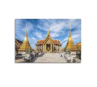 WIZIGM Landscape Poster Thai Magnificent Temple Architecture in Real - Shot Poster Modern Wall Art Canvas Aesthetic Decoration Painting 08x12inch(20x30cm) Unframe-style