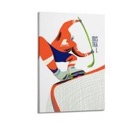 WIZIGM Sports Cartoon Graffiti Style Ice Hockey Player Shooting Picture Poster Modern Wall Art Canvas Aesthetic Decoration Painting 20x30inch(50x75cm) Frame-style