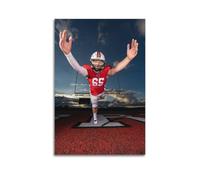 WIZIGM Sports Leaping Posture Style Football Player Picture Poster Modern Wall Art Canvas Aesthetic Decoration Painting 12x18inch(30x45cm) Unframe-style