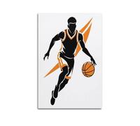 WIZIGM Sports Line Decorated Style Player Dribbling Picture Poster Modern Wall Art Canvas Aesthetic Decoration Painting 08x12inch(20x30cm) Unframe-style