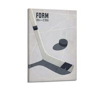 WIZIGM Sports Minimalist Style Ice Hockey Stick And Puck Picture Poster Modern Wall Art Canvas Aesthetic Decoration Painting 08x12inch(20x30cm) Frame-style