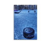 WIZIGM Sports Real Scene Style Ice Hockey Equipment on Ice Picture Poster Modern Wall Art Canvas Aesthetic Decoration Painting 08x12inch(20x30cm) Unframe-style