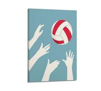 WIZIGM Sports Simple Vector Style Volleyball Receiving Ball Picture Poster Modern Wall Art Canvas Aesthetic Decoration Painting 12x18inch(30x45cm) Frame-style