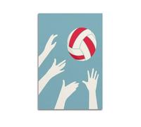WIZIGM Sports Simple Vector Style Volleyball Receiving Ball Picture Poster Modern Wall Art Canvas Aesthetic Decoration Painting 20x30inch(50x75cm) Unframe-style