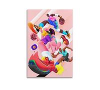 WIZIGM Sports Trendy Illustration Style Players Competing Picture Poster Modern Wall Art Canvas Aesthetic Decoration Painting 16x24inch(40x60cm) Unframe-style