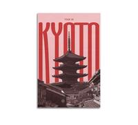 WIZIGM Vintage Travel Kyoto Japan, Pagoda And Cityscape.jpg Poster Modern Wall Art Canvas Aesthetic Decoration Painting 16x24inch(40x60cm) Unframe-style