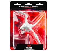 WizKids D&D Nolzur's Marvelous Miniatures – Young White Dragon – Unpainted, Pre-Primed – 6 Units