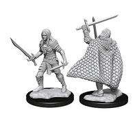 WizKids Dungeons & Dragons Pathfinder Battles Deep Cuts Unpainted Miniatures - Elf Fighter Male (6 Units)