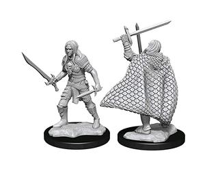 WizKids Dungeons & Dragons Pathfinder Battles Deep Cuts Unpainted Miniatures - Elf Fighter Male (6 Units)