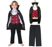 Wizland Deluxe Vampire Costume for Kids,Boys Dracula Halloween Fancy Dress up，Gothic Vampire Set with Top,Pants,Cape L 8-10 years