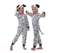 Wizland Kid Animal Onesie Kids 101 Dalmatian Costume Fleece Spotted Dog Costume For Kids, Soft 8-10