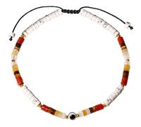 Wizock 4mm Howlite Tiger's Eye Quartz Jasper Beaded Ankle Bracelets for Women Wealth Evil Eye Anklet Protection Energy Boho Beach Foot Jewelry
