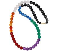 Wizock 7 Chakra Beaded Necklace Colorful Spiritual 8mm Crystals and Stones Necklaces for Women 20 Inches Meditation Yoga Jewelry