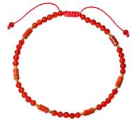 Wizock Boho Surfer Anklet Handmade 4mm Heishi Beaded Ankle Bracelets for Women Wealth Good Luck Summer Beach Jewelry, M, Stone, Agate