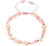 Wizock Boho Turtle Starfish Ankle Bracelets for Women Tumbled Crystals Beaded Anklet Summer Hawaii Beach Adjustable Party Foot Jewelry (Rose Quartz)