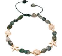 Wizock Boho Turtle Starfish Ankle Bracelets for Women Tumbled Crystals Beaded Anklet Summer Hawaii Beach Adjustable Party Foot Jewelry, L, Stone, Agate