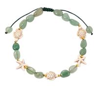 Wizock Boho Turtle Starfish Tumbled Crystals Anklets for Women Foot Jewelry | Adjustable 8.5-10 in, Ankle Bracelets for Women, Handmade, Irregular Tumbled Stones, Bohemian Style, Beach, Party, Vacation