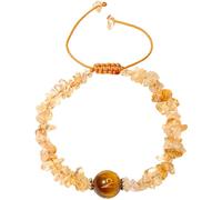 Wizock Feng Shui Tiger's Eye/Citrine Chips Beaded Bracelets Wealth Protection Positive Energy Bracelets for Women Good Luck Jewelry Gifts