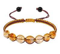 Wizock Handmade Friendship Bracelets Adjustable Braided Rope Reiki Spiritual Crystals Beaded Bracelets for Women (Citrine)