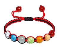 Wizock Handmade Friendship Bracelets Adjustable Braided Rope Reiki Spiritual Crystals Beaded Bracelets for Women (7 Chakra)