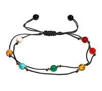 Wizock - Layered Chakra Charkas Crystals Ankle Bracelets for Women Reiki Stones Agate Beach Foot Balancing Meditation Crystals, Large, Copper, Agate