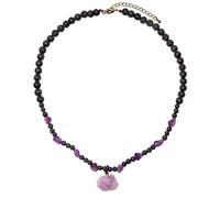 Wizock Raw Amethyst Quartz/Lava Rock Necklaces for Women Essential Oil Diffuser Pendant Necklace Spiritual Crystals and Stones Jewelry Gifts