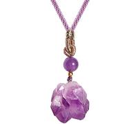 Wizock Raw Amethyst Quartz Necklaces for Women Pendant Necklace Chakra Spiritual Crystals Stone Love Jewelry Gifts