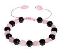 Wizock Real Rose Quartz/Obsidian Beaded Bracelets Love Charms Spiritual Crystals Bracelets for Women Protection Wealth Good Luck Jewelry Friendship Bracelets