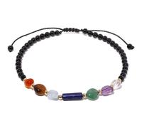Wizock Reiki 7 Chakra Beaded Anklet Spiritual Colorful Tumbled Stones and Crystals Ankle Bracelets for Women Meditation Yoga Beach Jewelry, L, Stone, Agate