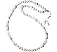 Wizock Simple 8mm Gemstones Long Necklaces for Women Men Jewelry, Howlite