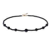 Wizock Simple Boho Spiritual Crystals and Stones Beaded Necklace Adjustable Handmade Necklaces for Women Jewelry Gifts (Black Agate)