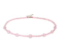 Wizock Simple Boho Spiritual Crystals and Stones Beaded Necklace Adjustable Handmade Necklaces for Women Jewelry Gifts (Rose Quartz)