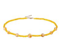 Wizock Simple Boho Spiritual Gems Beaded Necklaces for Women, Yellow Agate
