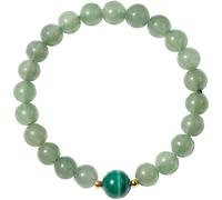 Wizock Spiritual 8mm Green Aventurine Malachite Beaded Bracelets for Women Prosperity Wealth Stretch Bracelets Good Luck Jewelry