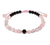 Wizock Spiritual Black Obsidian Beaded Anklet Protection Irregular Tumbled Stones Ankle Bracelets for Women Boho Beach Foot Chain Jewelry (Rose Quartz)