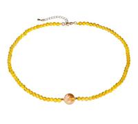 Wizock Spiritual Crystals and Stones Beaded Necklace Citrine Necklaces for Women Wealth Balance Adjustable Birthstone Jewelry Choker (Yellow Agate)